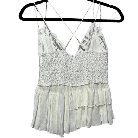 Free People Adella Cami Lace Ruffed Tank Top / S- Medium - Picture 4 of 11